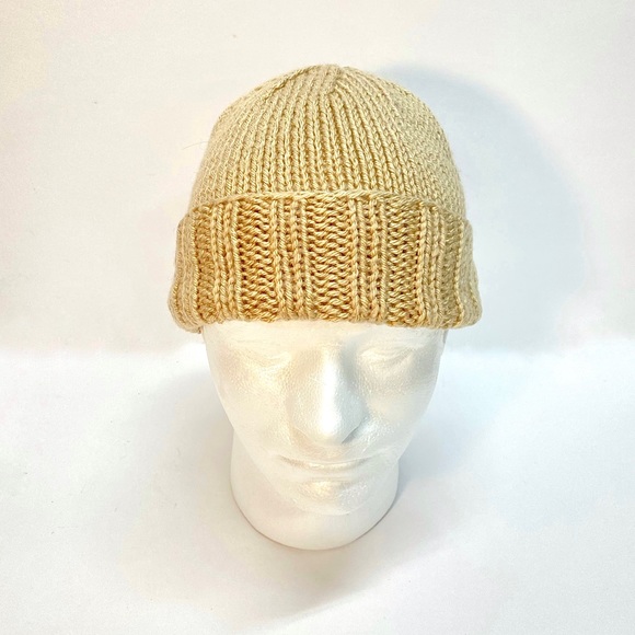 NWT Hand Knit Mens Basic Folded Brim Beanie Hat One Size Fits Most - Picture 6 of 7